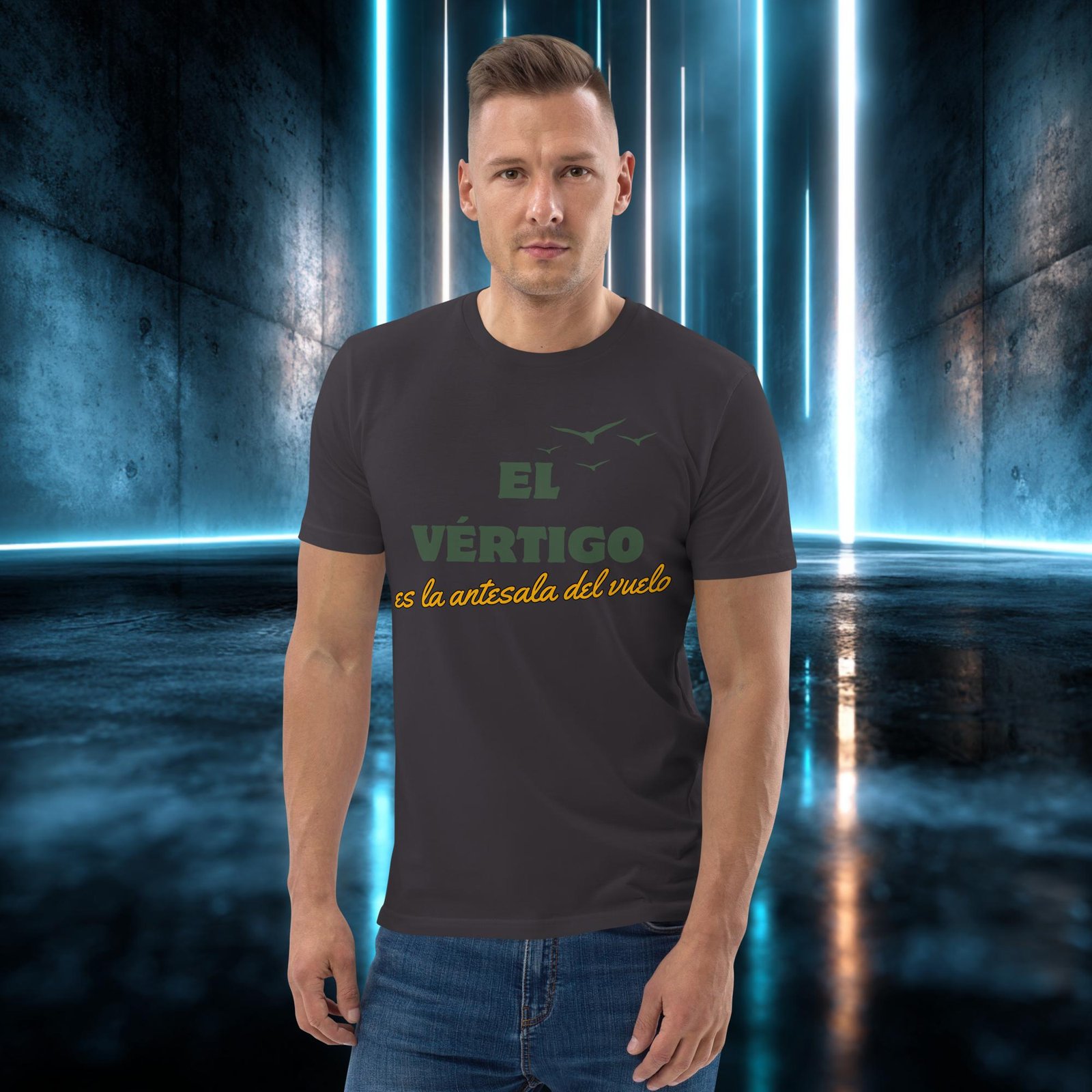 Camiseta orgánica con diseño El Vértigo Es la Antesala del Vuelo — color 6