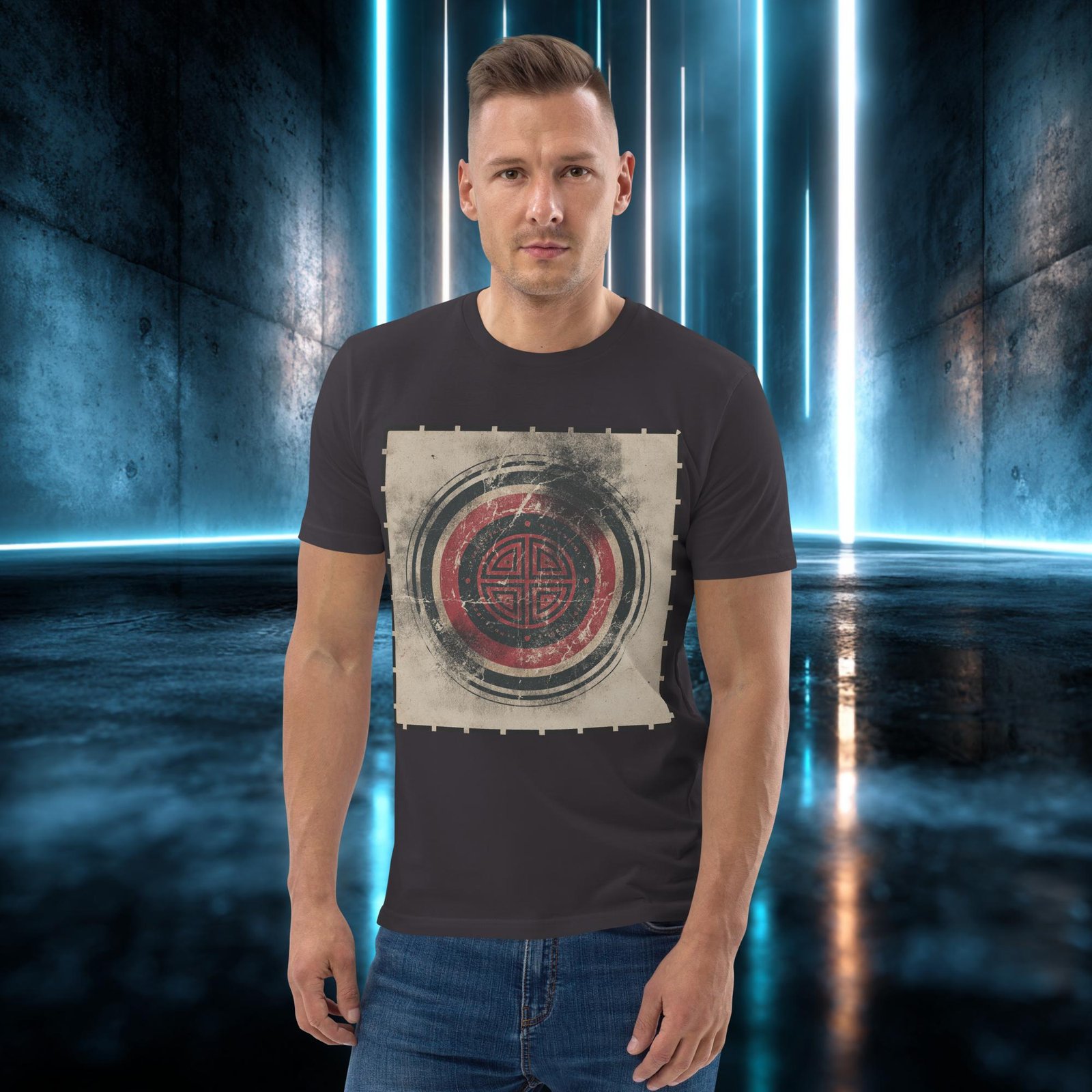 Camiseta orgánica con diseño Emblema Antiguo — color 6