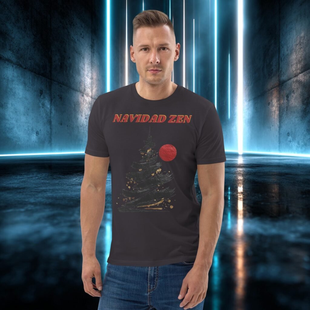 Camiseta orgánica con diseño Navidad Zen