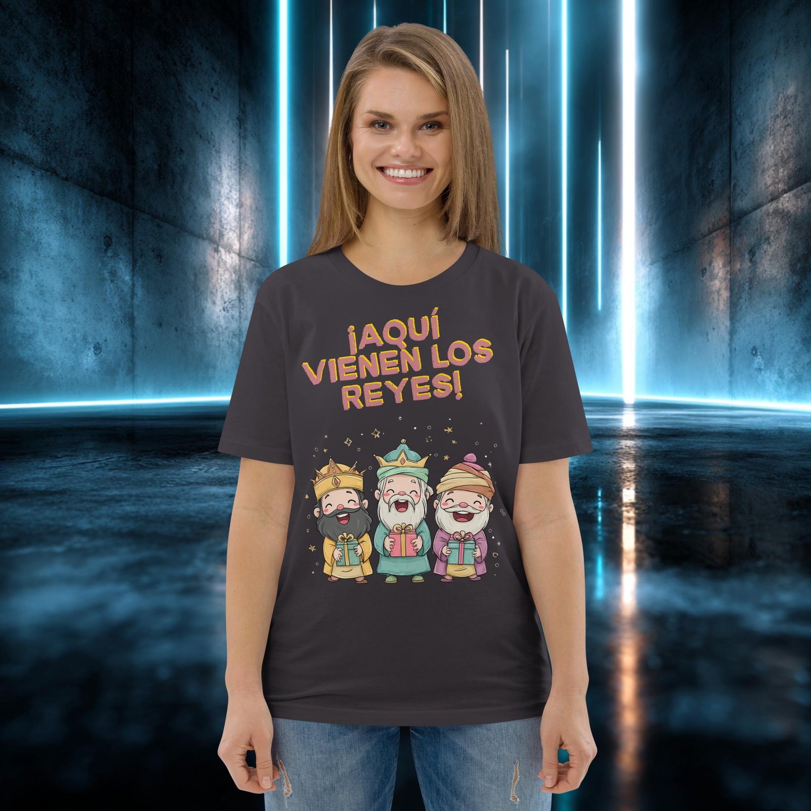 Camiseta orgánica con diseño Aquí Vienen los Reyes — color 6