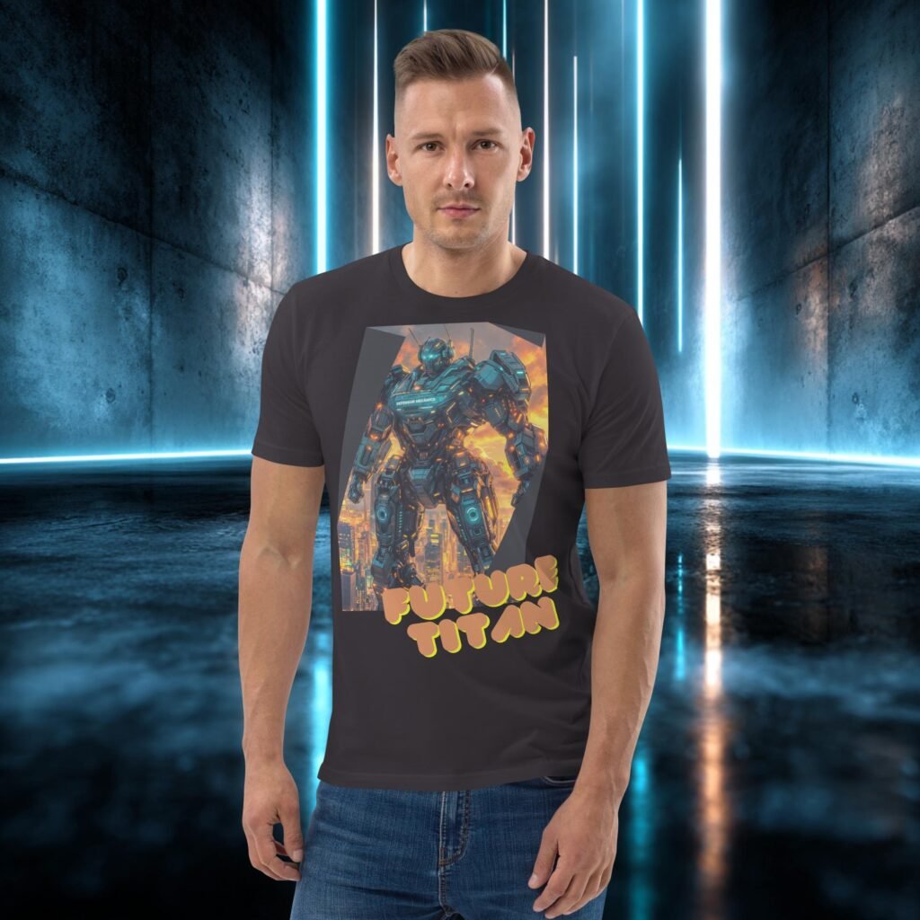 Camiseta orgánica con diseño Titán del Futuro