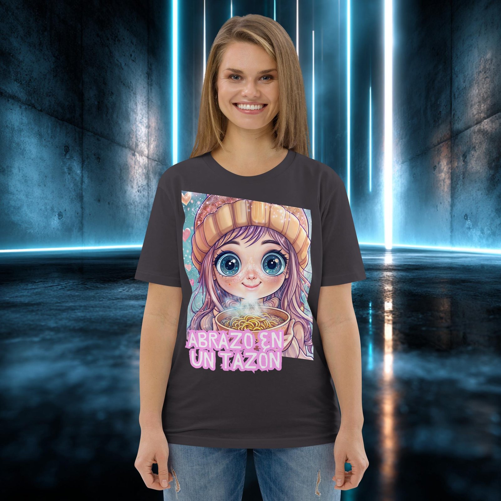 Camiseta orgánica con diseño Abrazo en un Tazón — color 6