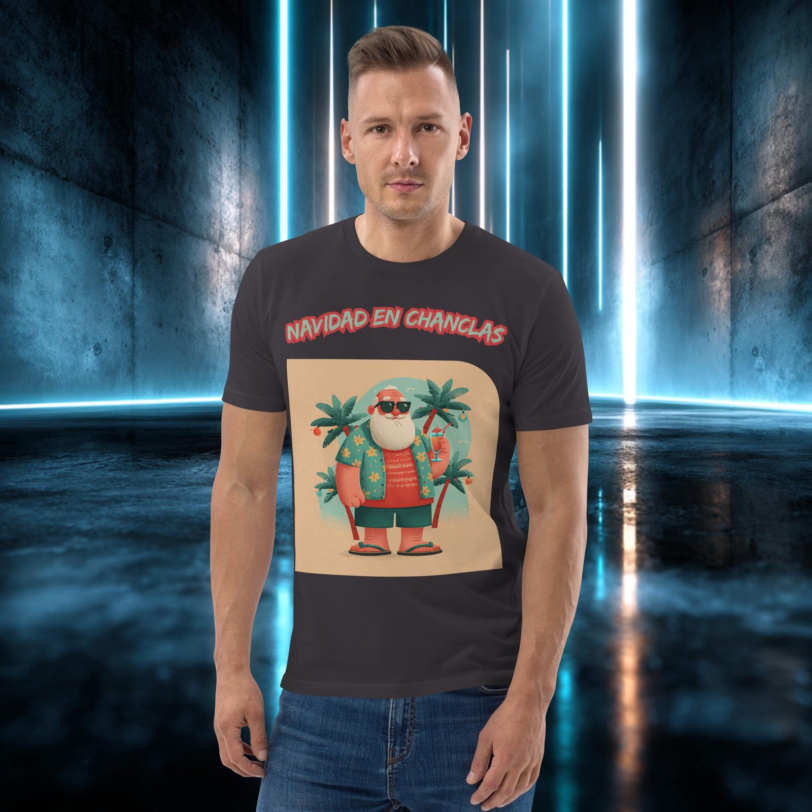 Camiseta orgánica con diseño Navidad en Chanclas — color 5