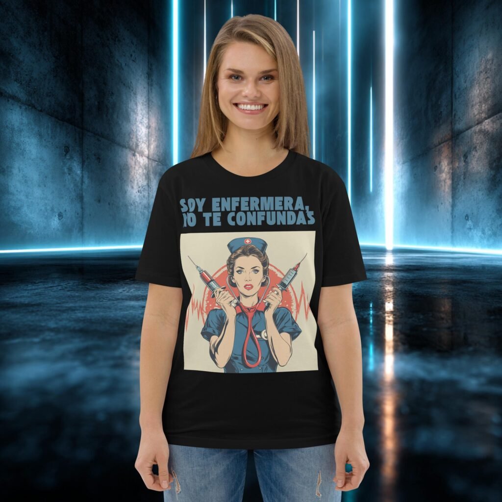 Camiseta orgánica con diseño Soy Enfermera, No Te Confundas