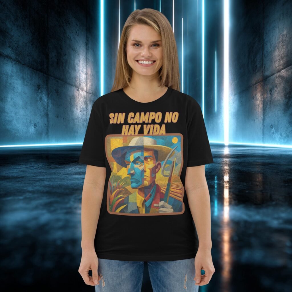 Camiseta orgánica con diseño Sin Campo No Hay Vida