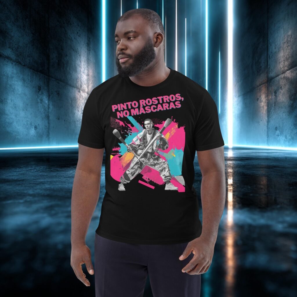 Camiseta orgánica con diseño Pinto Rostros, No Máscaras
