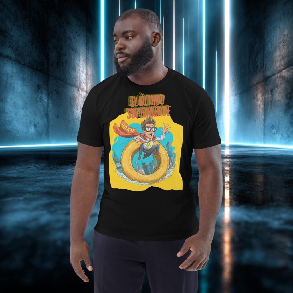 Camiseta orgánica con diseño El Último Superhéroe