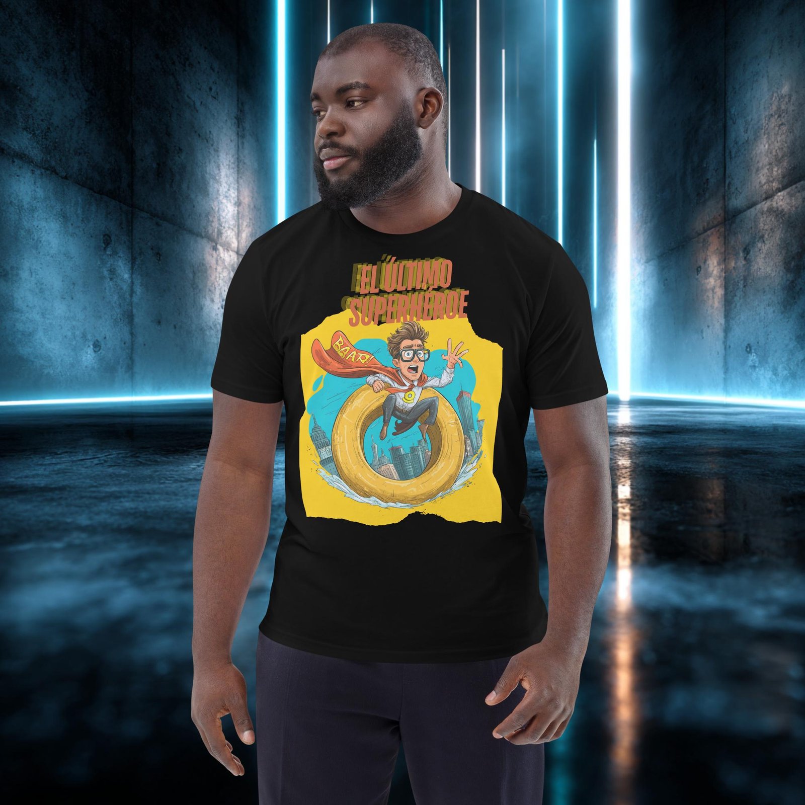 Camiseta orgánica con diseño El Último Superhéroe