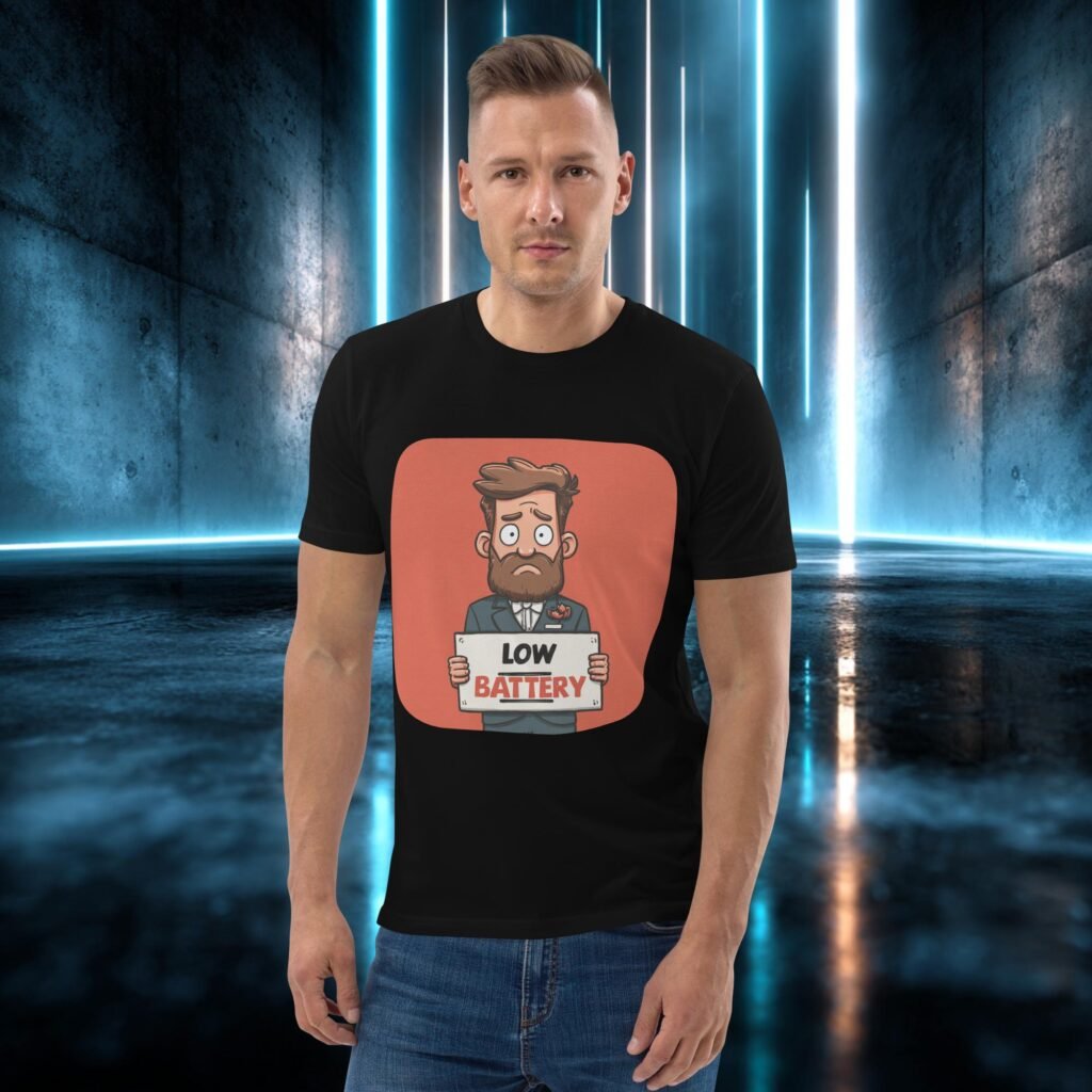 Camiseta orgánica con diseño Batería Baja