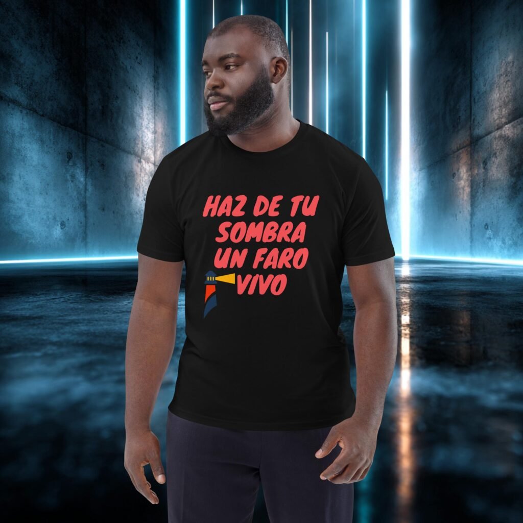 Camiseta orgánica con diseño Haz de tu Sombra un Faro