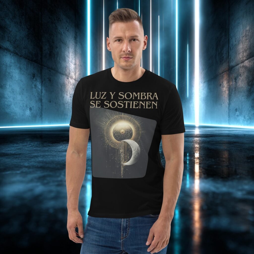 Camiseta orgánica con diseño Luz y Sombra Se Sostienen