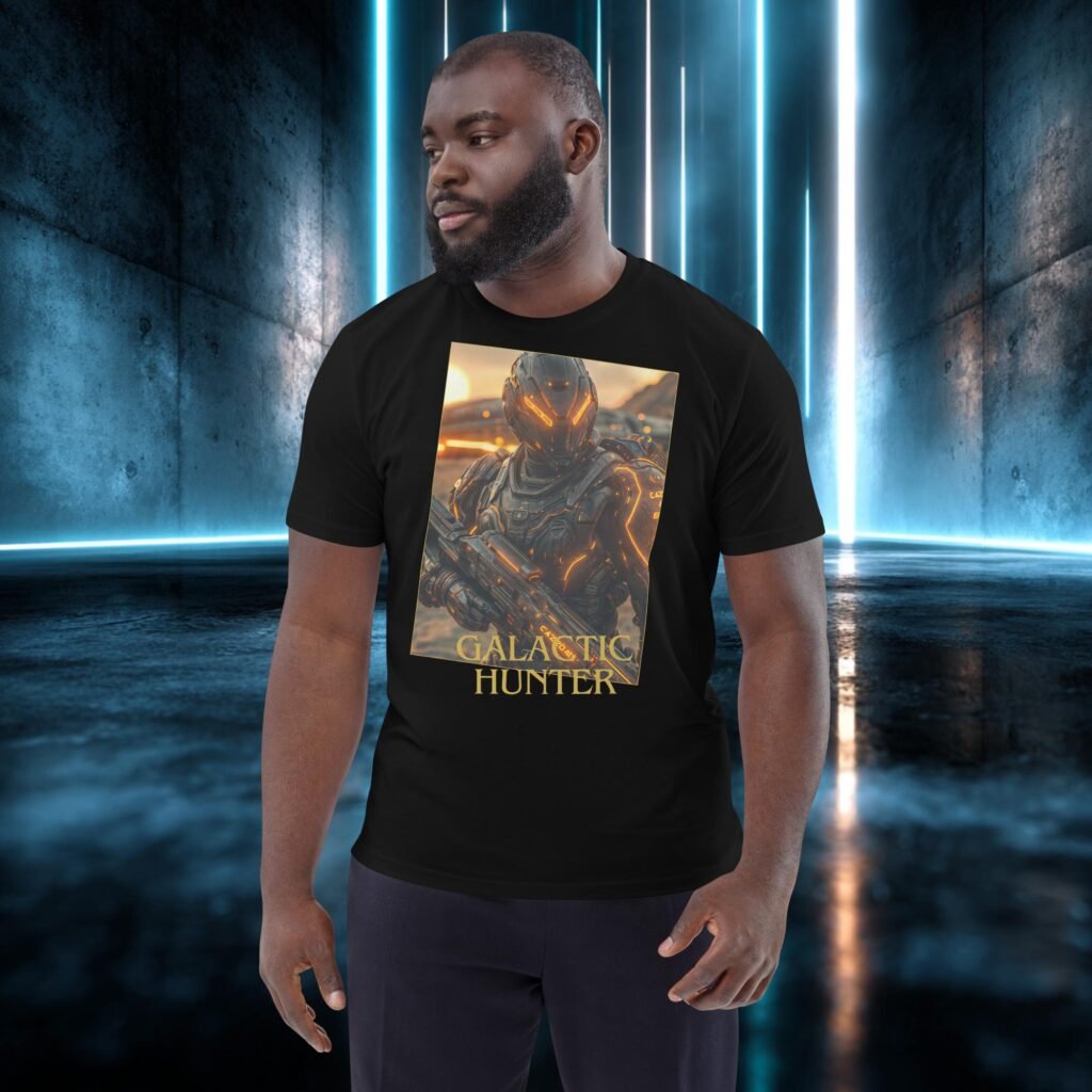 Camiseta orgánica con diseño Cazador Galáctico