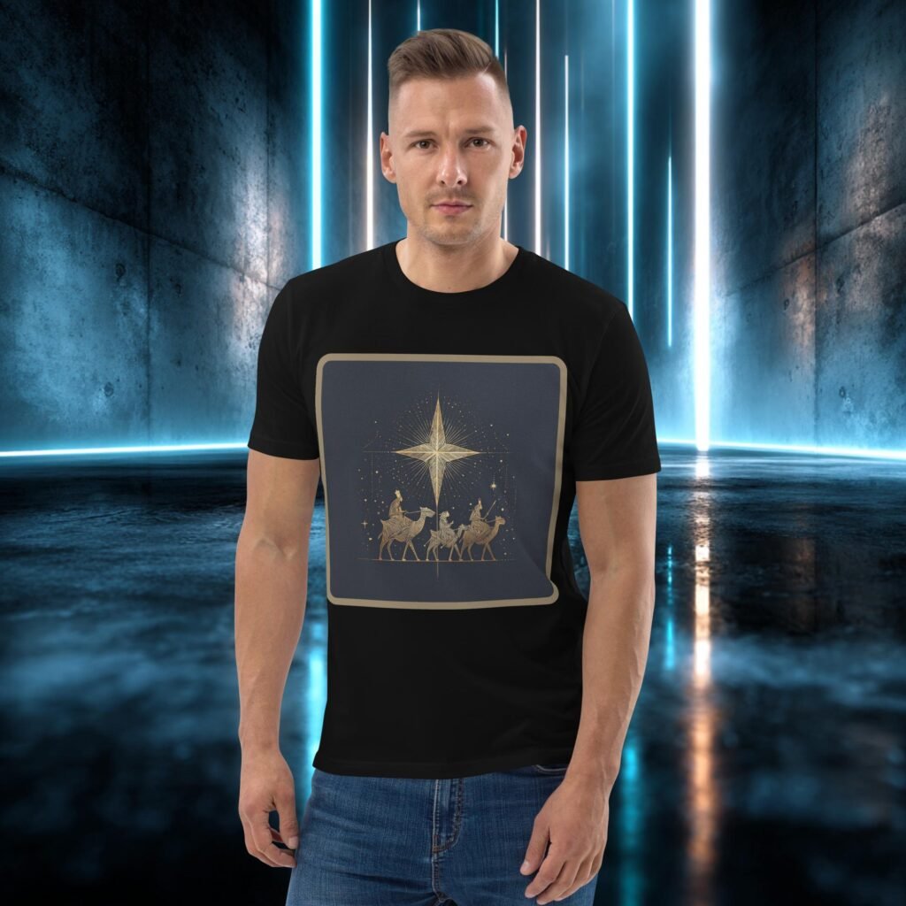 Camiseta orgánica con diseño Caravana Dorada