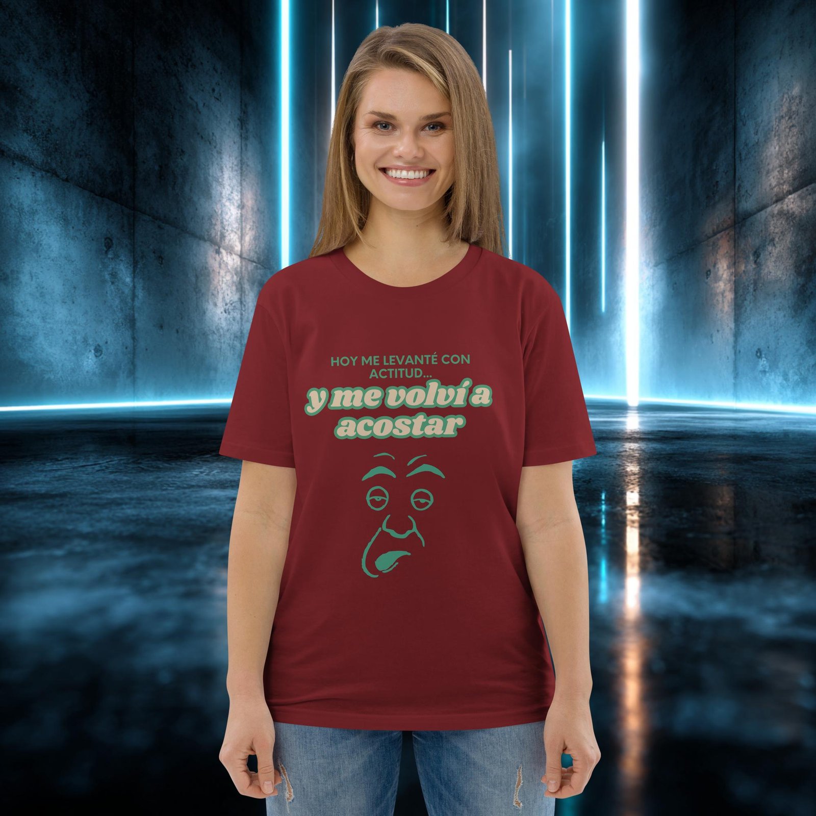 Camiseta orgánica con diseño Me Levanté con Actitud — color 8