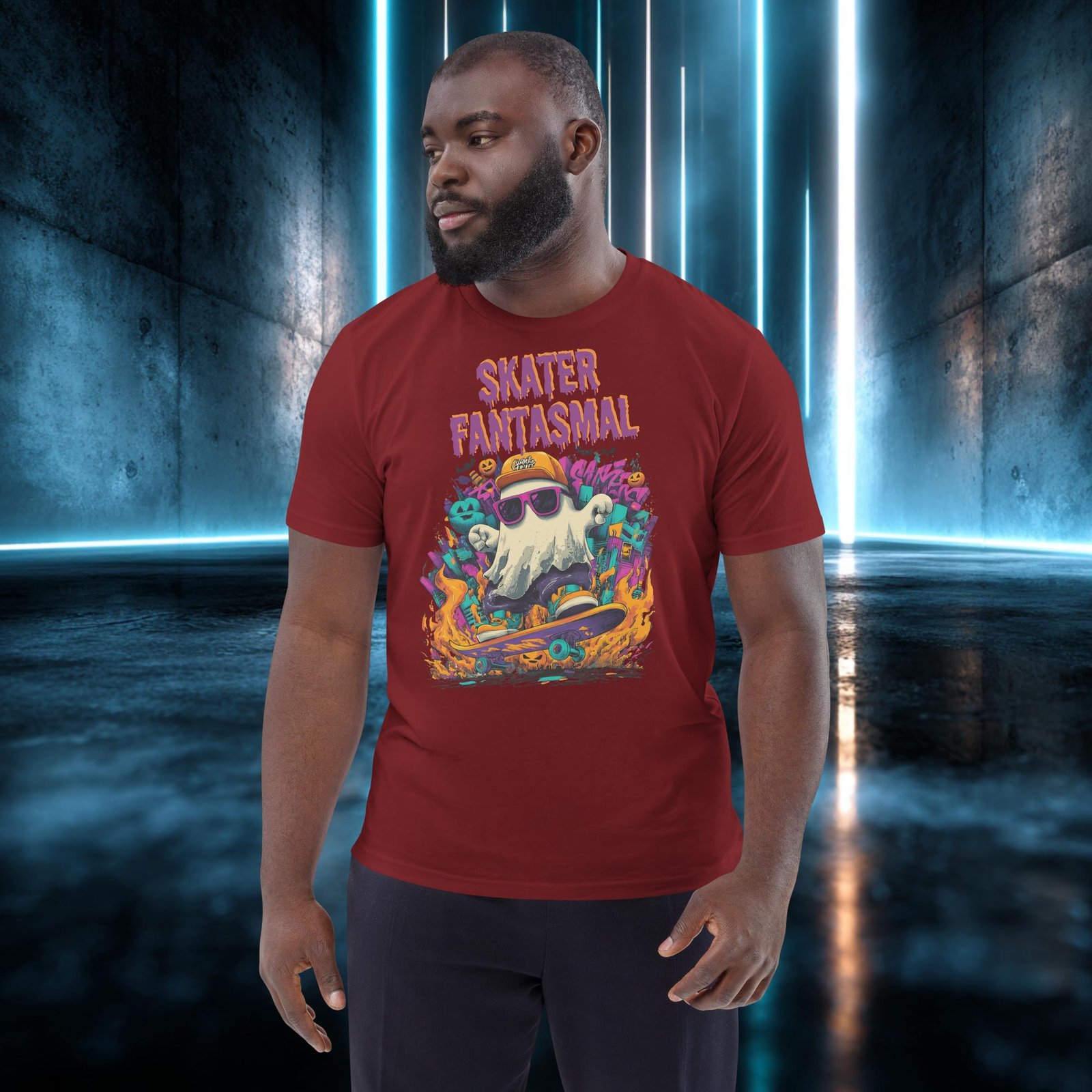 Camiseta orgánica con diseño Skater Fantasmal — color 9