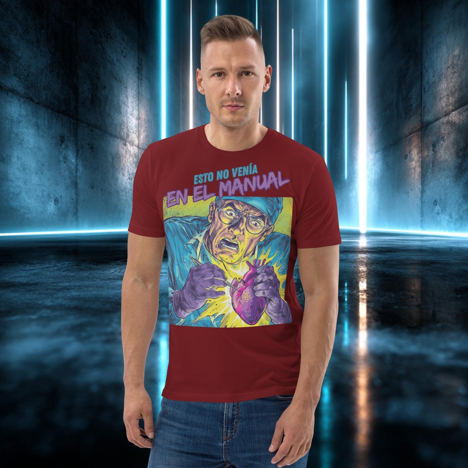 Camiseta orgánica con diseño Esto No Venía en el Manual — color 9