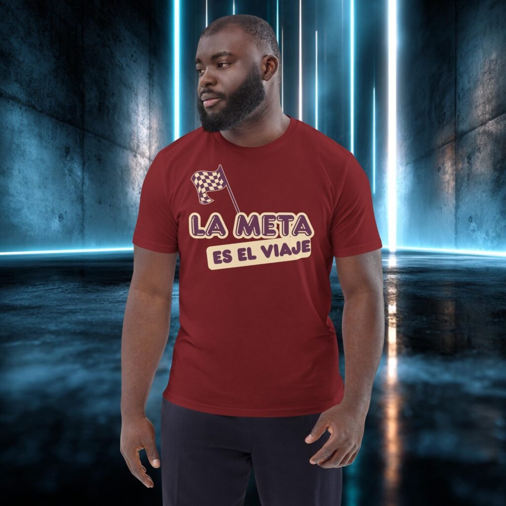 Camiseta orgánica con diseño La Meta Es el Viaje