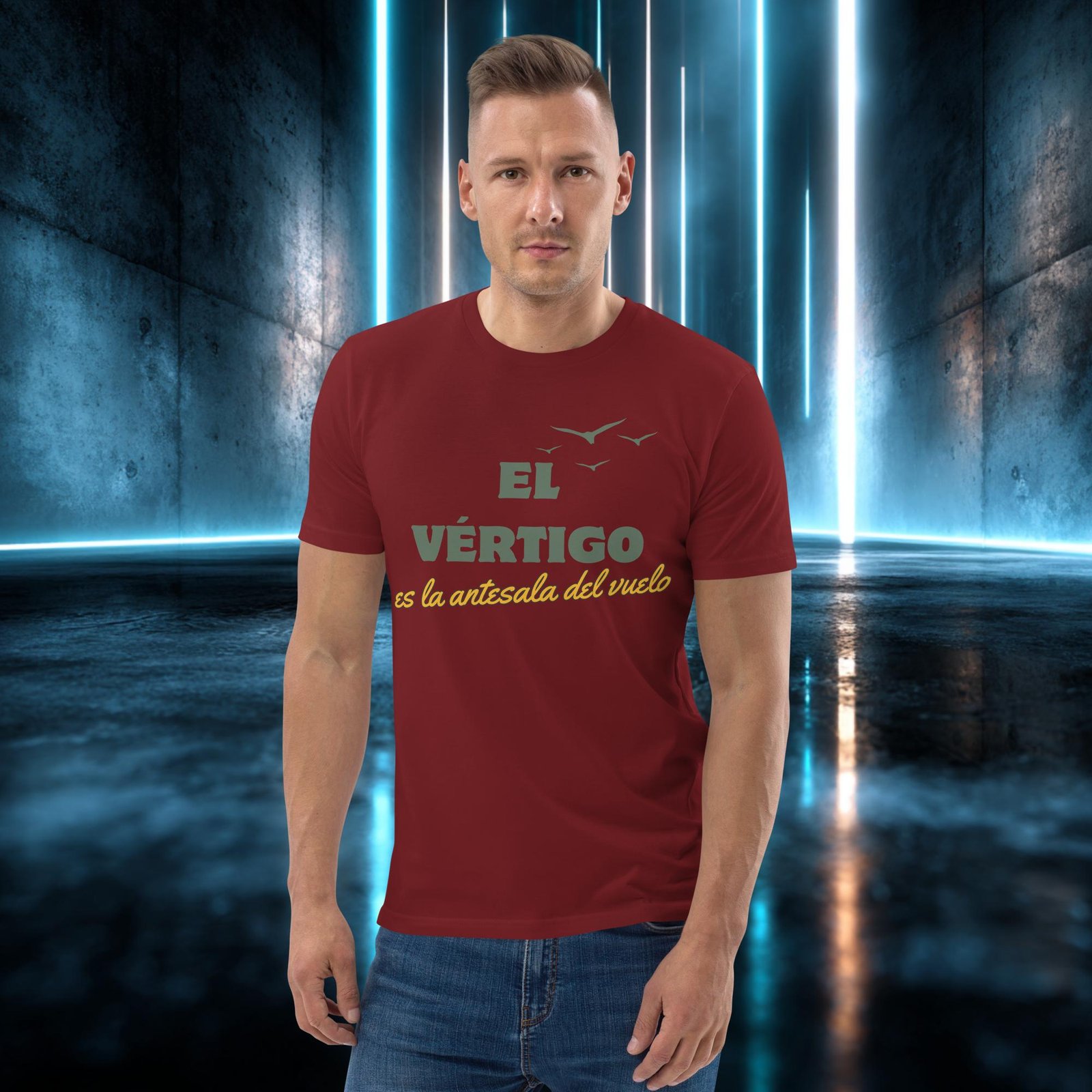 Camiseta orgánica con diseño El Vértigo Es la Antesala del Vuelo — color 8