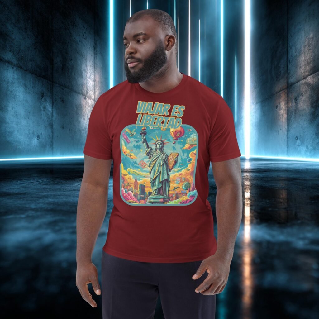 Camiseta orgánica con diseño Viajar Es Libertad