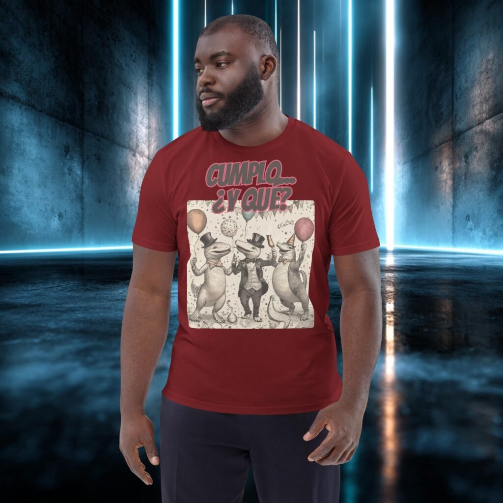 Camiseta orgánica con diseño Cumplo, ¿y Qué?
