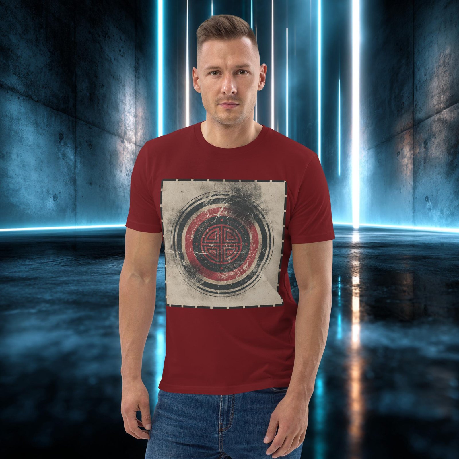 Camiseta orgánica con diseño Emblema Antiguo — color 8