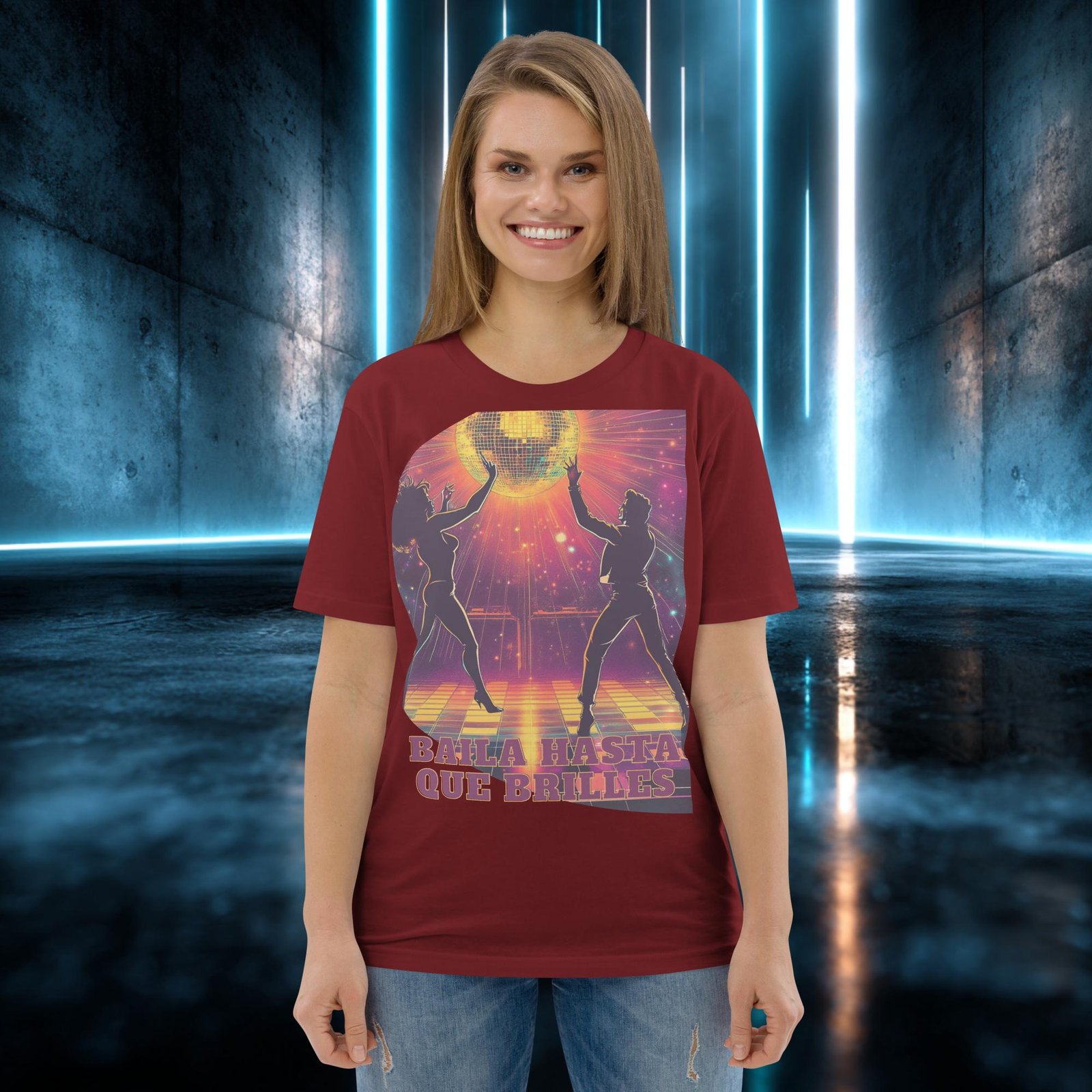 Camiseta orgánica con diseño Baila Hasta que Brilles — color 8