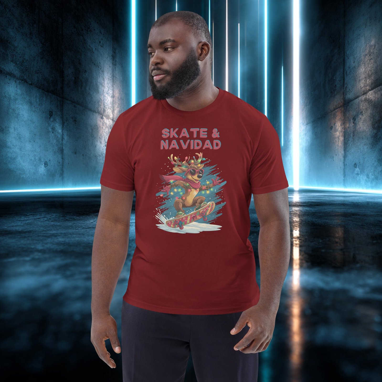 Camiseta orgánica con diseño Reno en la Tabla — color 8