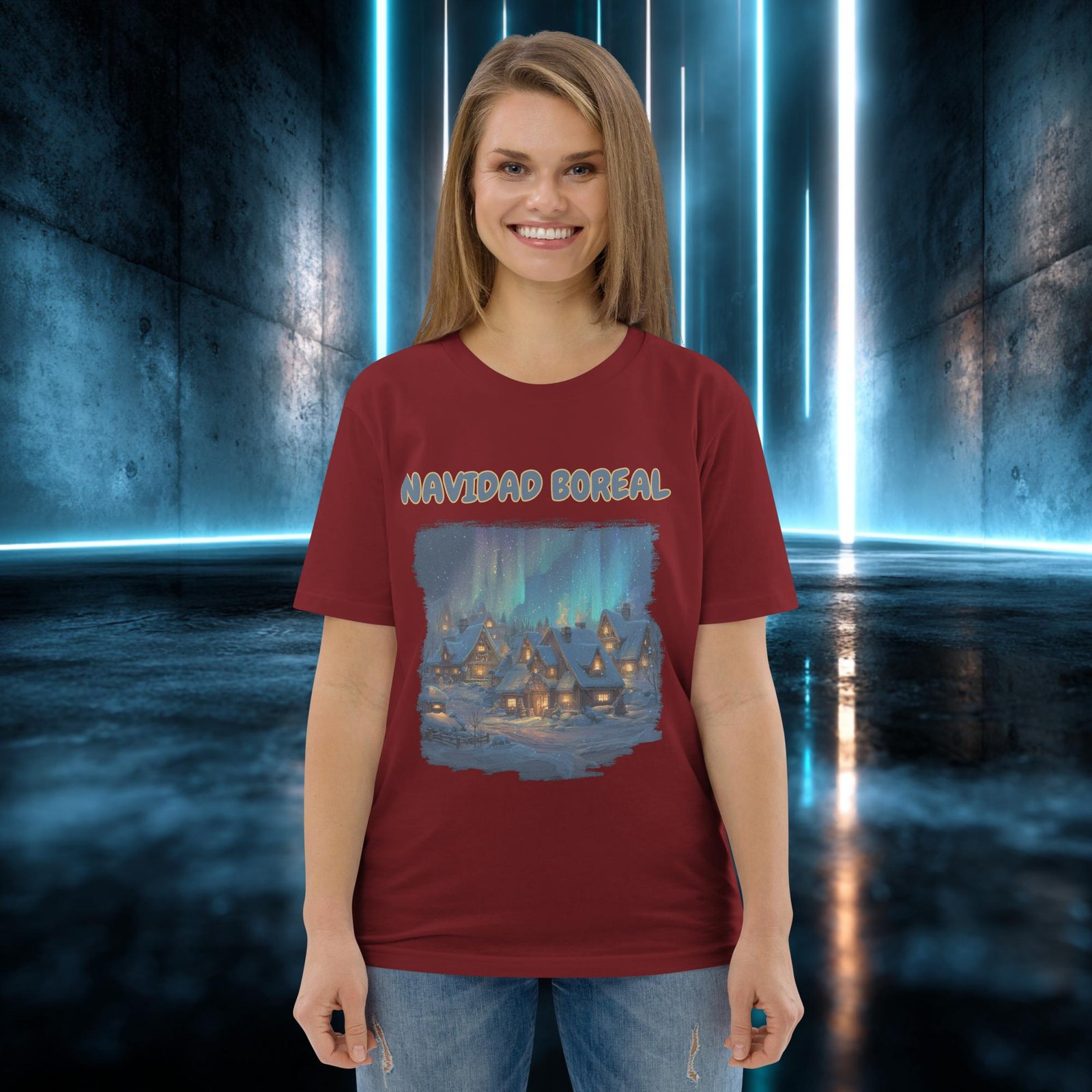 Camiseta orgánica con diseño Navidad Boreal — color 8