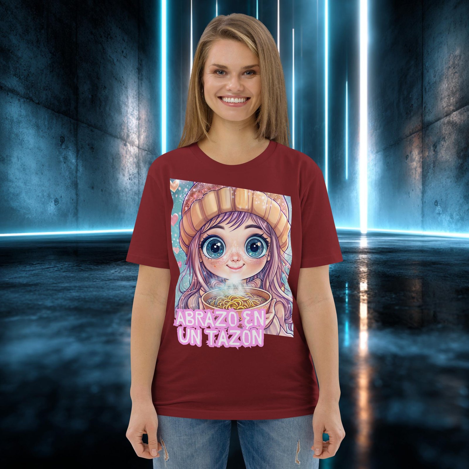 Camiseta orgánica con diseño Abrazo en un Tazón — color 8