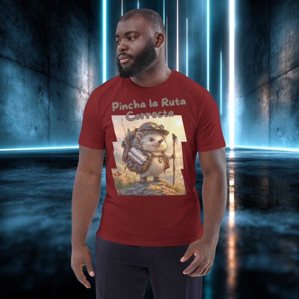 Camiseta orgánica con diseño Erizo Aventurero