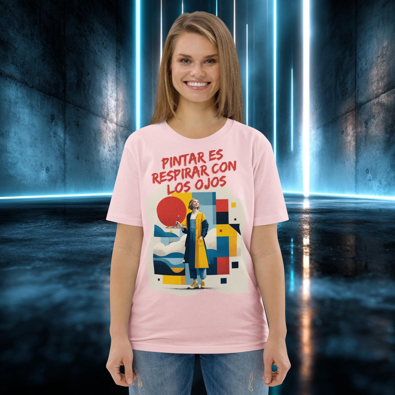 Camiseta orgánica con diseño Pintar Es Respirar con los Ojos — color 14