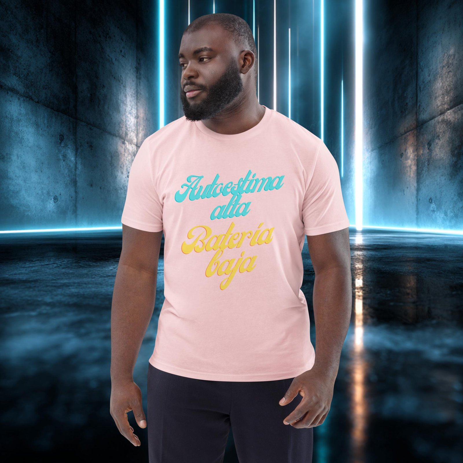 Camiseta orgánica con diseño Autoestima Alta, Batería Baja — color 14