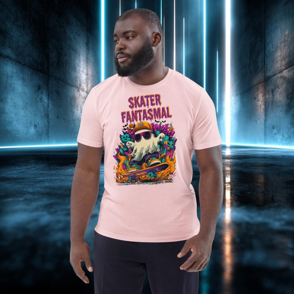 Camiseta orgánica con diseño Skater Fantasmal
