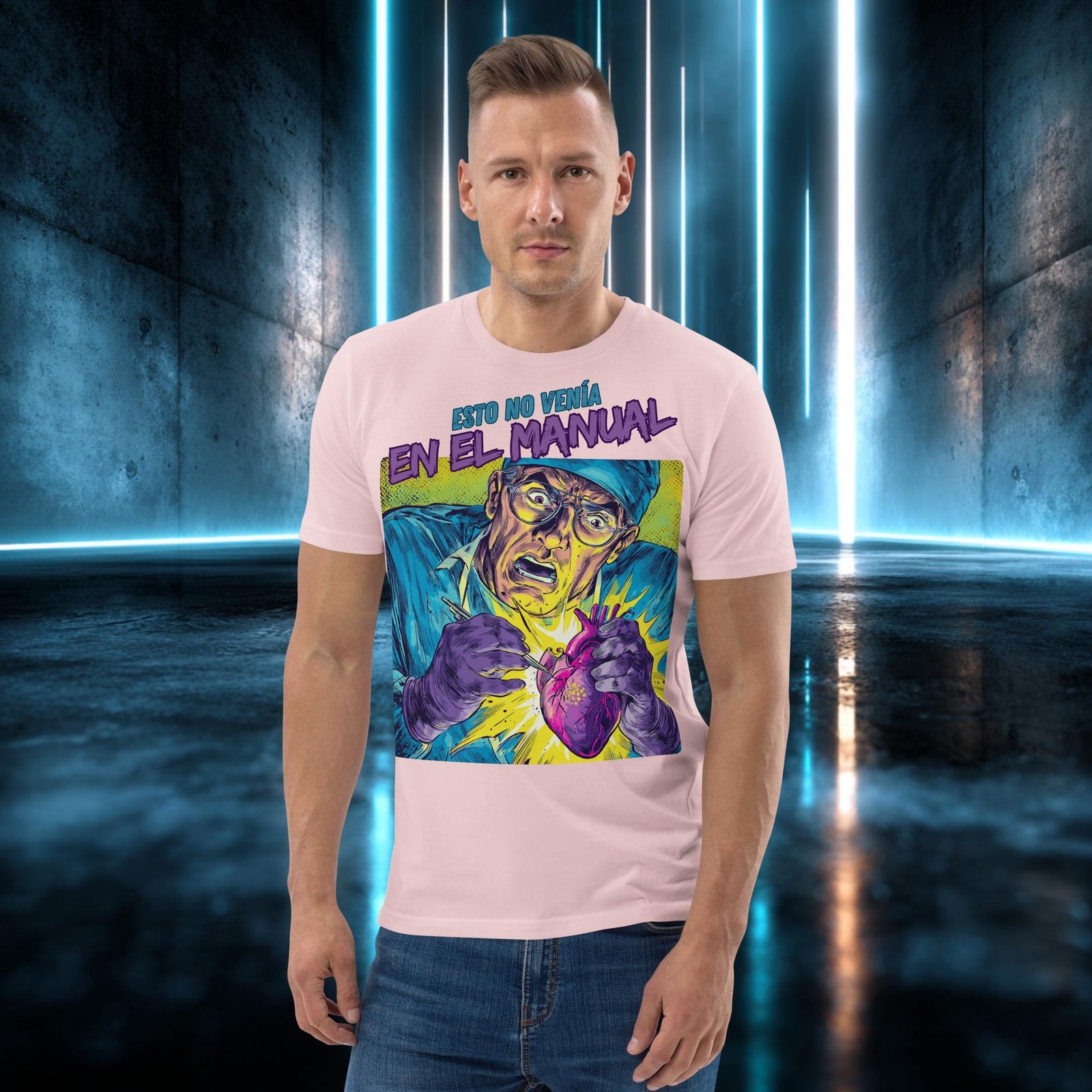 Camiseta orgánica con diseño Esto No Venía en el Manual — color 14