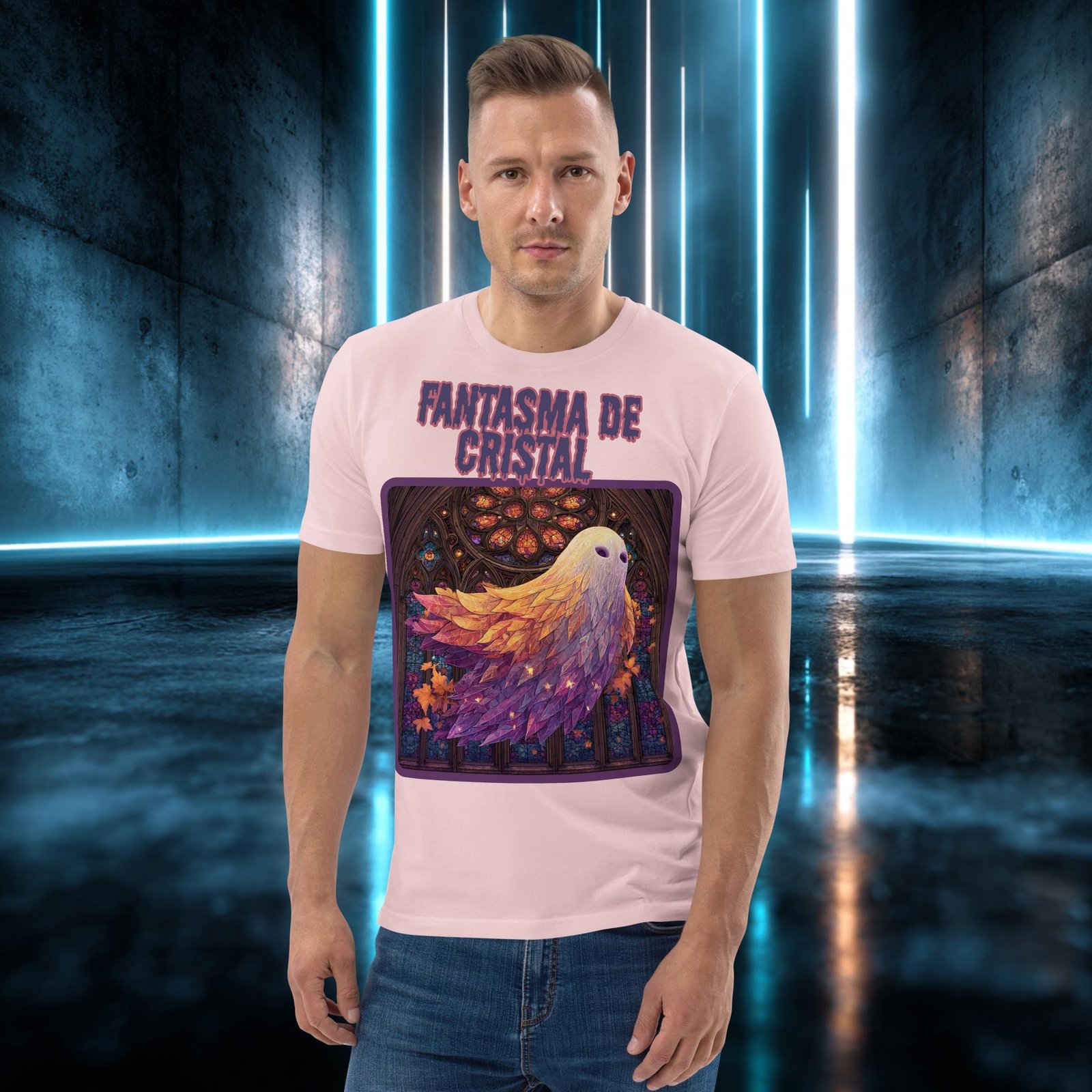 Camiseta orgánica con diseño Fantasma de Cristal — color 14