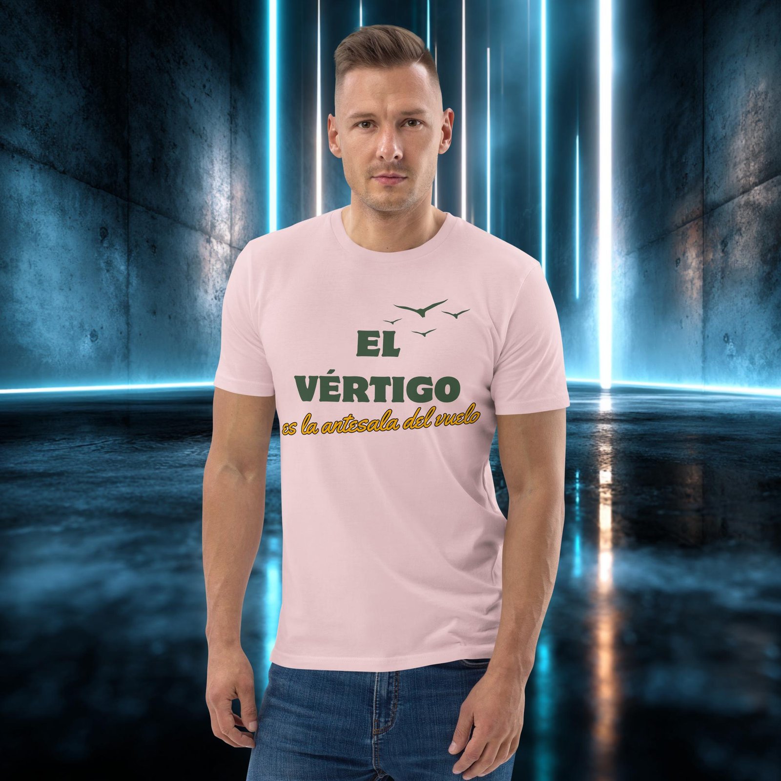Camiseta orgánica con diseño El Vértigo Es la Antesala del Vuelo — color 14