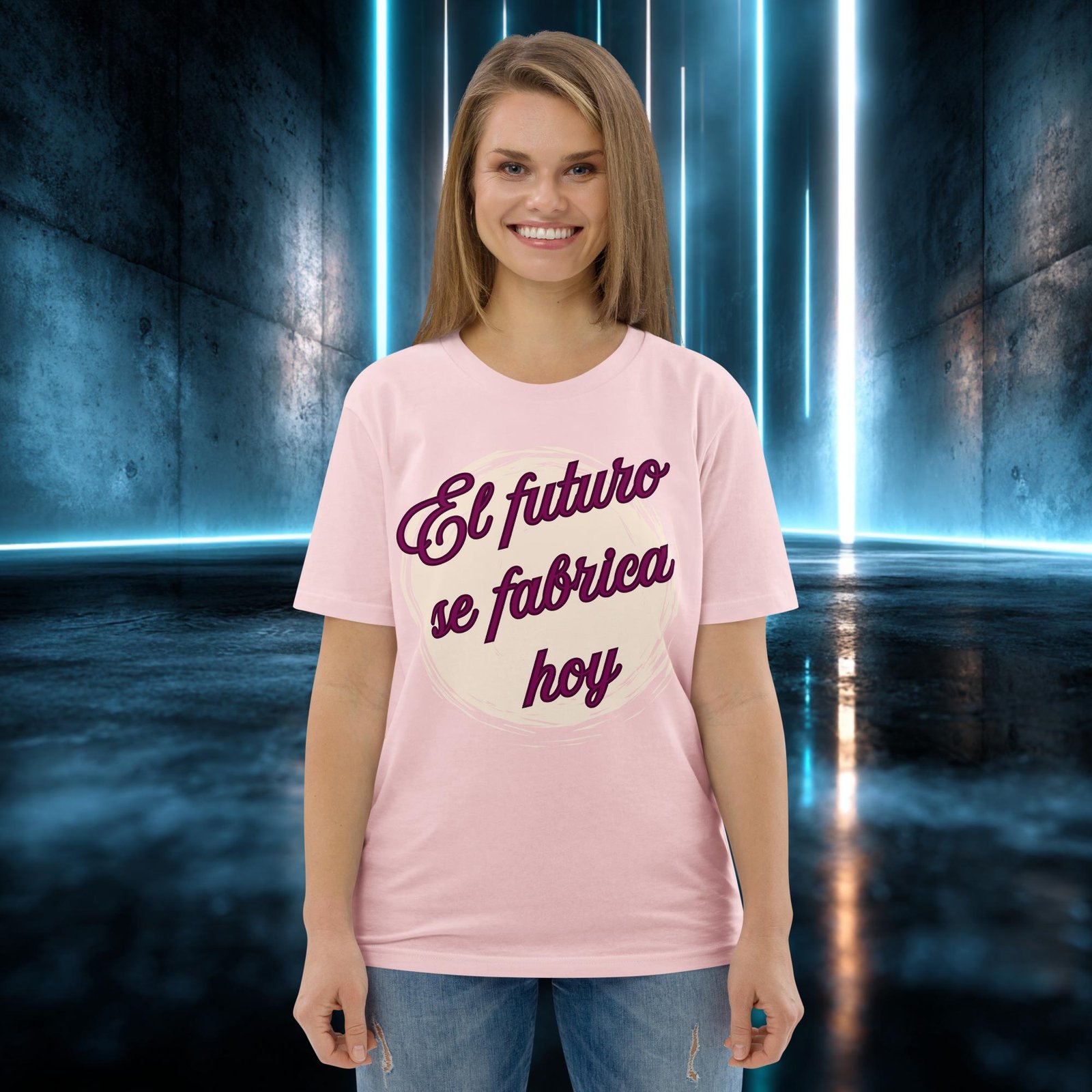 Camiseta orgánica con diseño El Futuro Se Fabrica Hoy — color 14