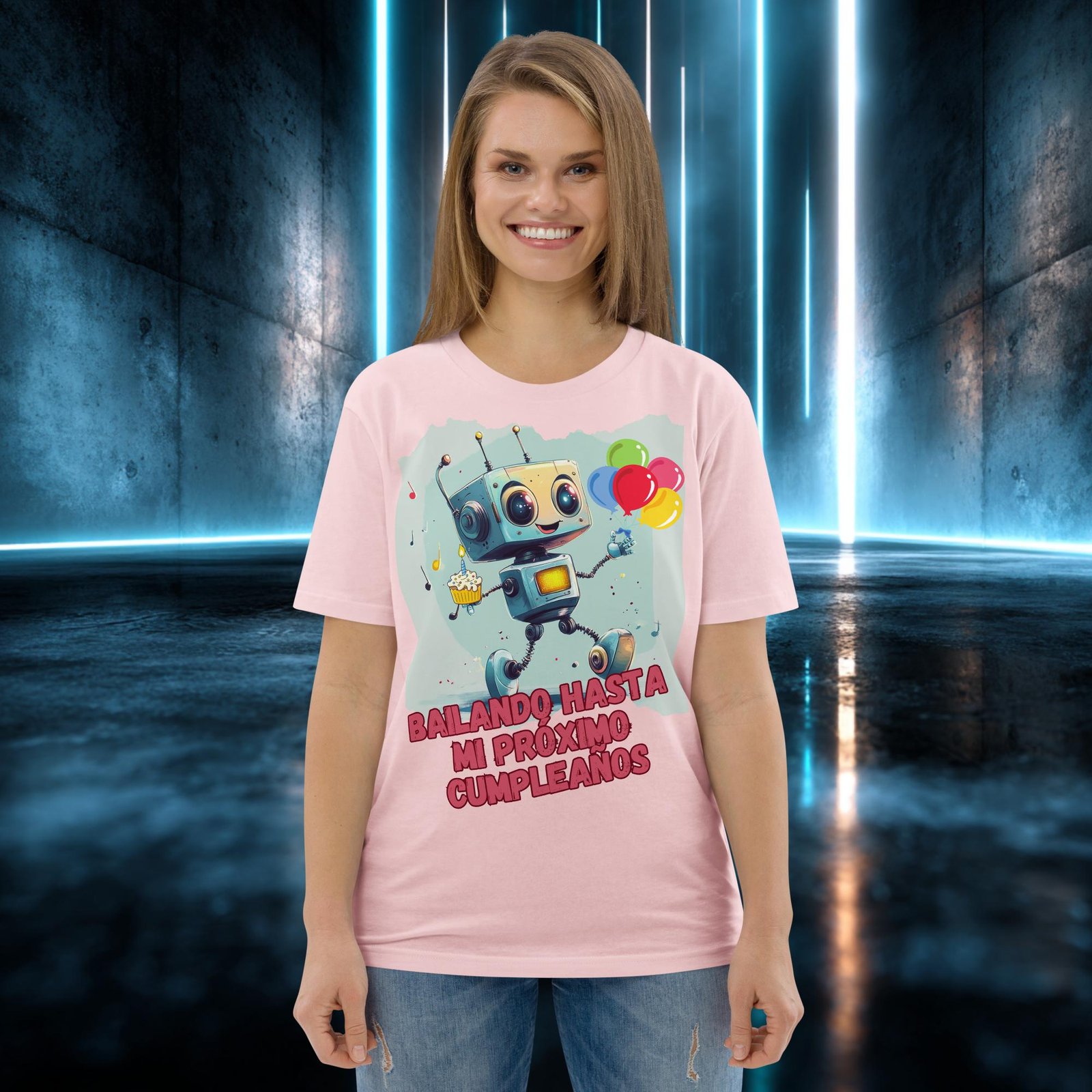 Camiseta orgánica con diseño Bailando Hasta mi Próximo Cumpleaños — color 14