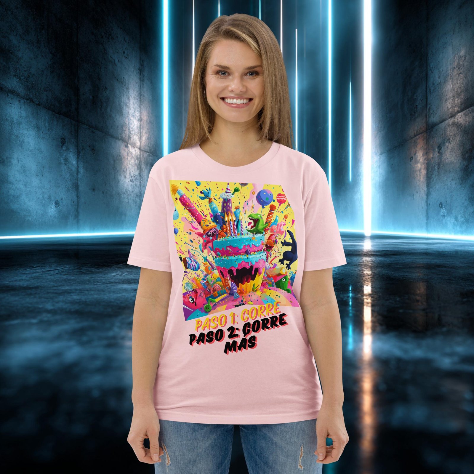 Camiseta orgánica con diseño Paso 1: Corre — color 14