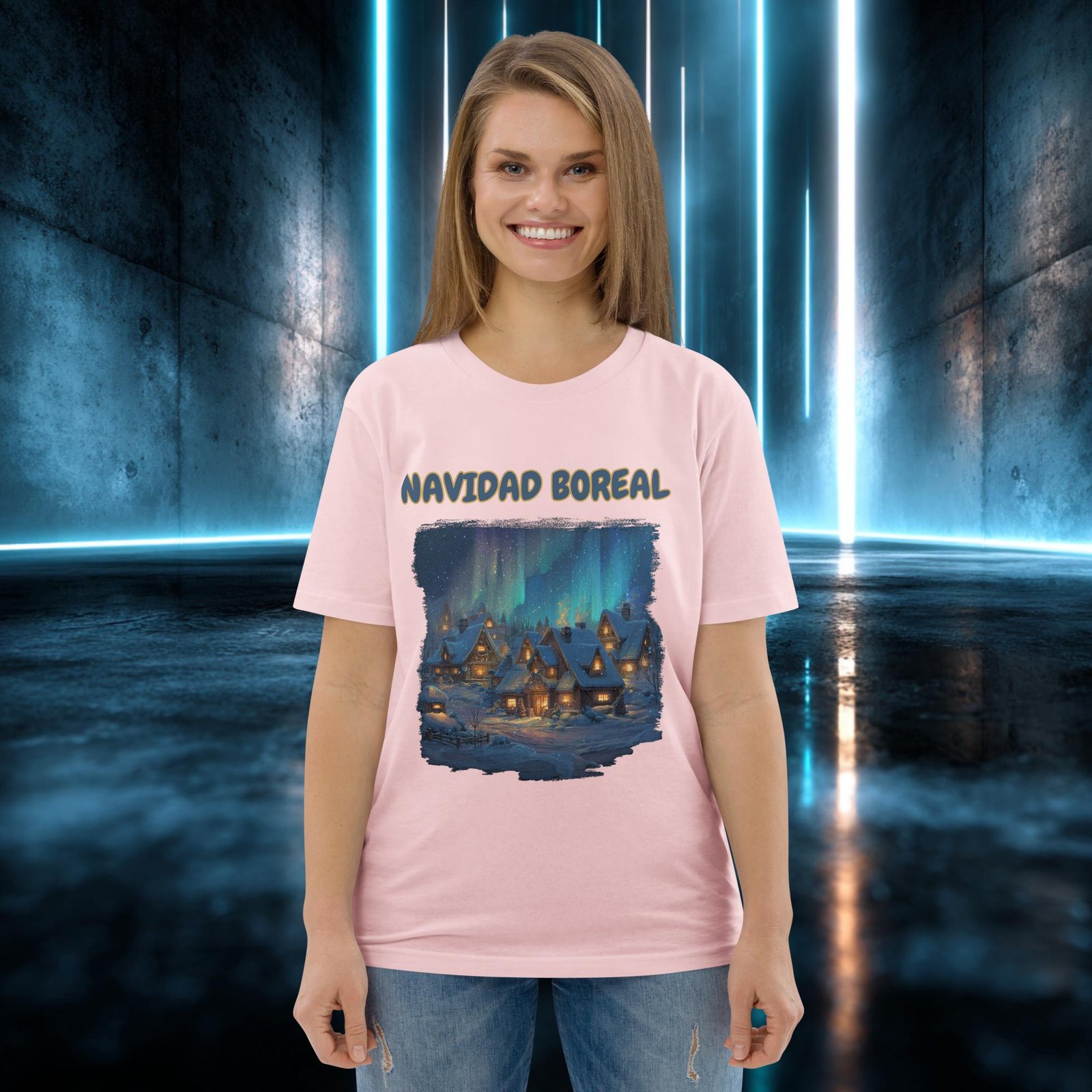 Camiseta orgánica con diseño Navidad Boreal — color 14