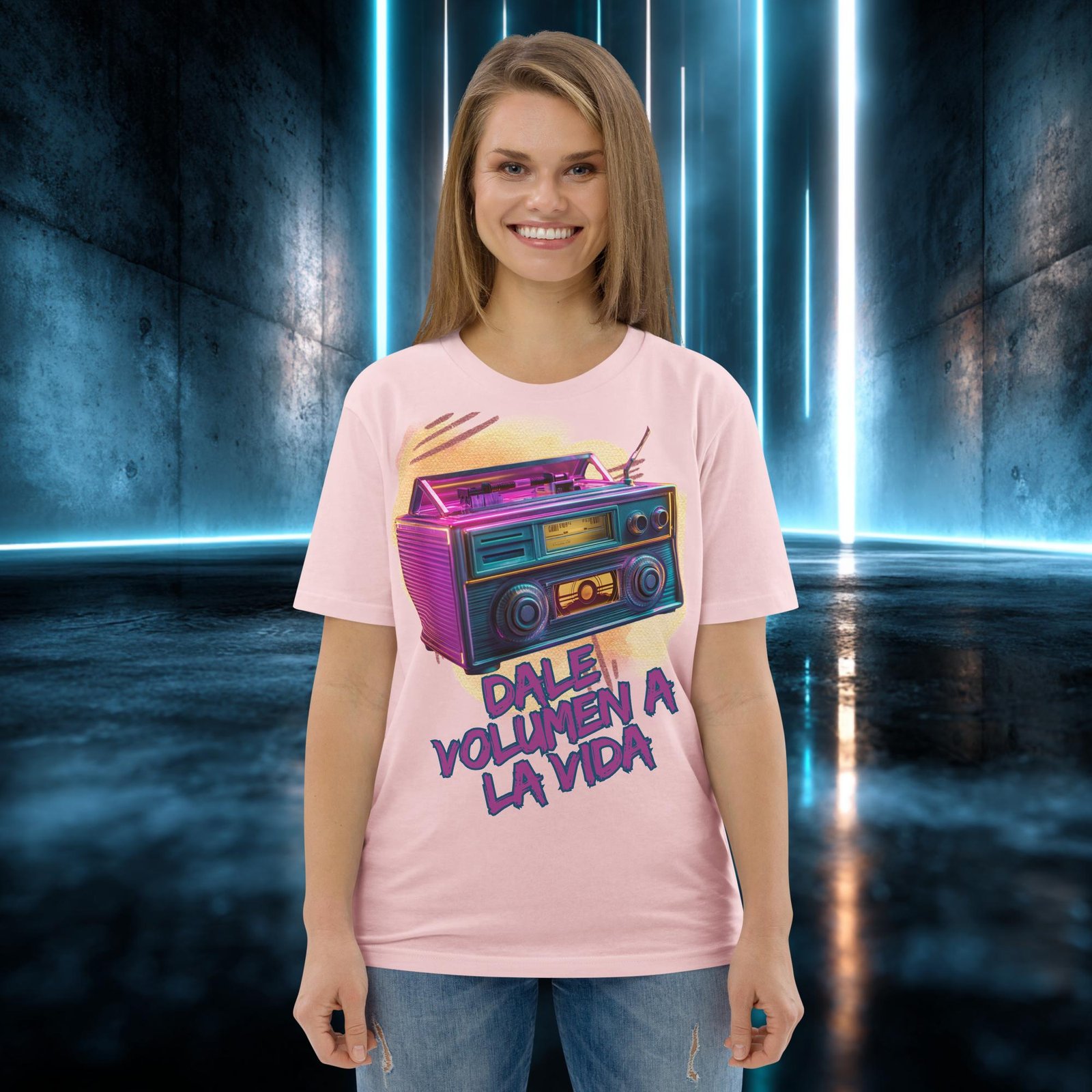 Camiseta orgánica con diseño Dale Volumen a la Vida — color 14