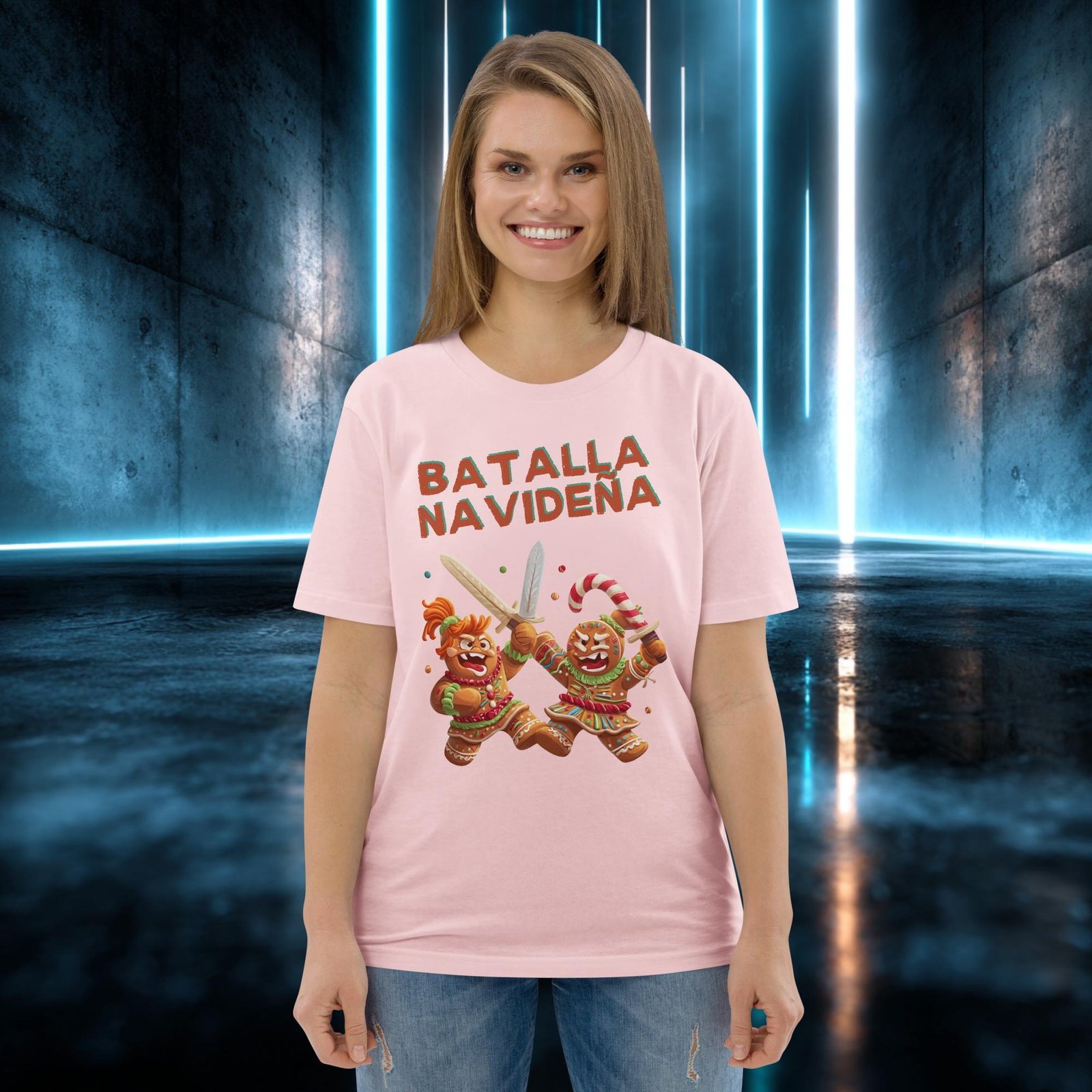 Camiseta orgánica con diseño Batalla Navideña — color 14