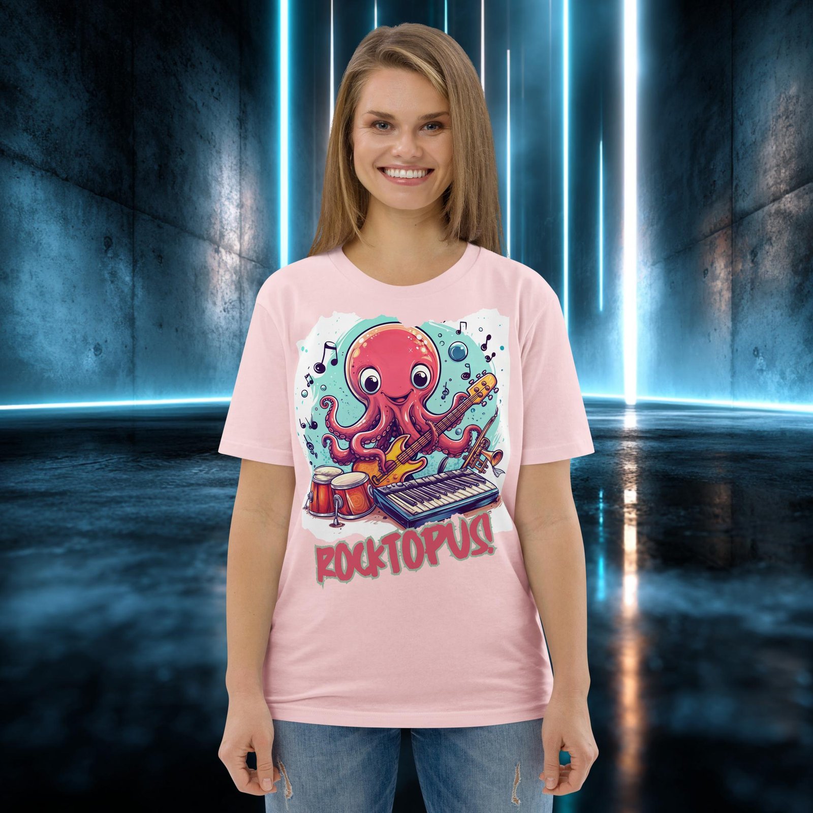 Camiseta orgánica con diseño Pulpo Rockero — color 14