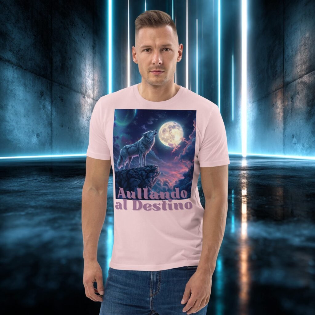 Camiseta orgánica con diseño Aullando al Destino
