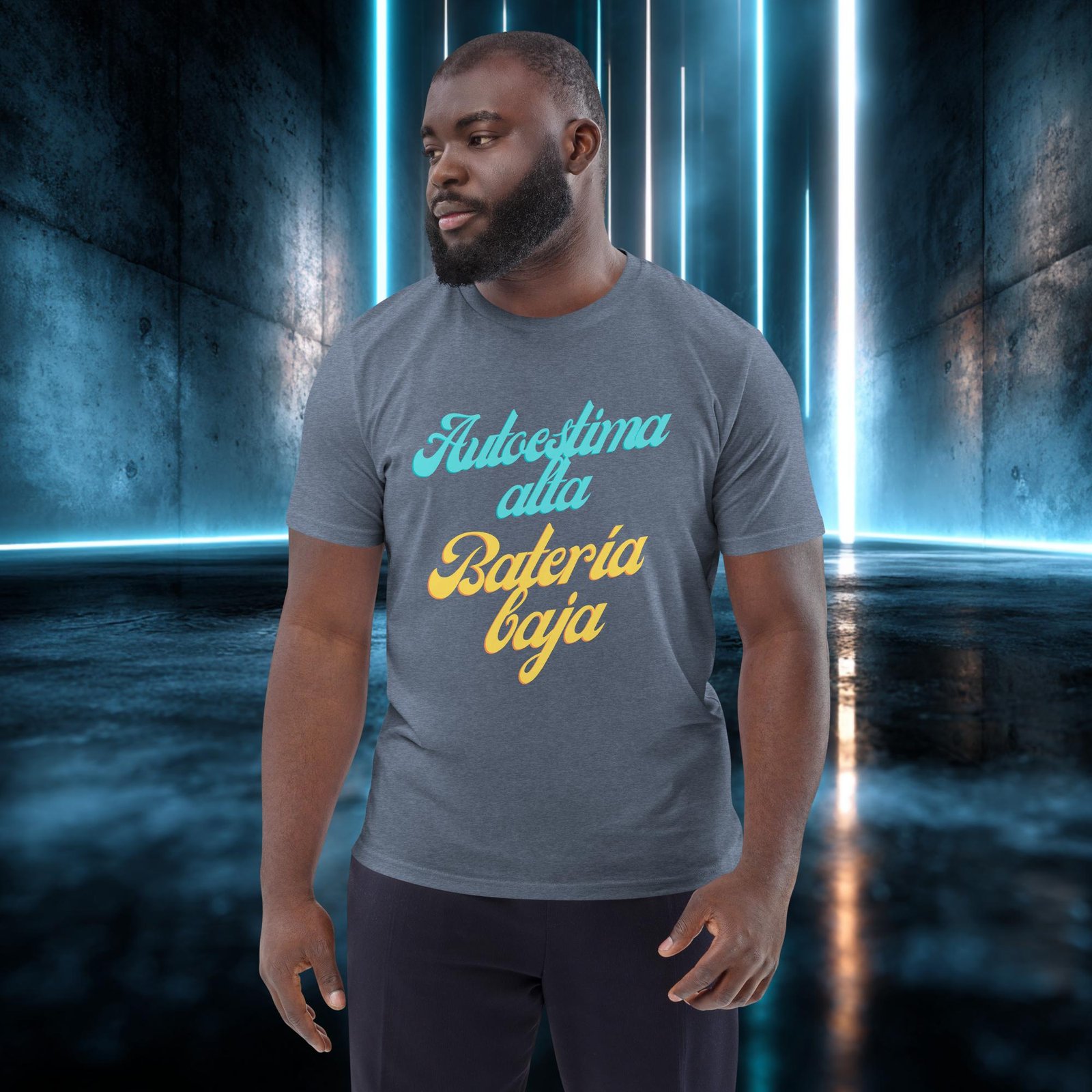 Camiseta orgánica con diseño Autoestima Alta, Batería Baja — color 10