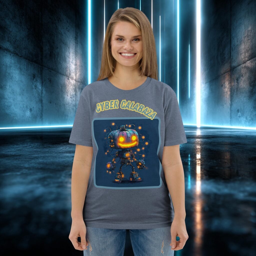 Camiseta orgánica con diseño Cíber Calabaza