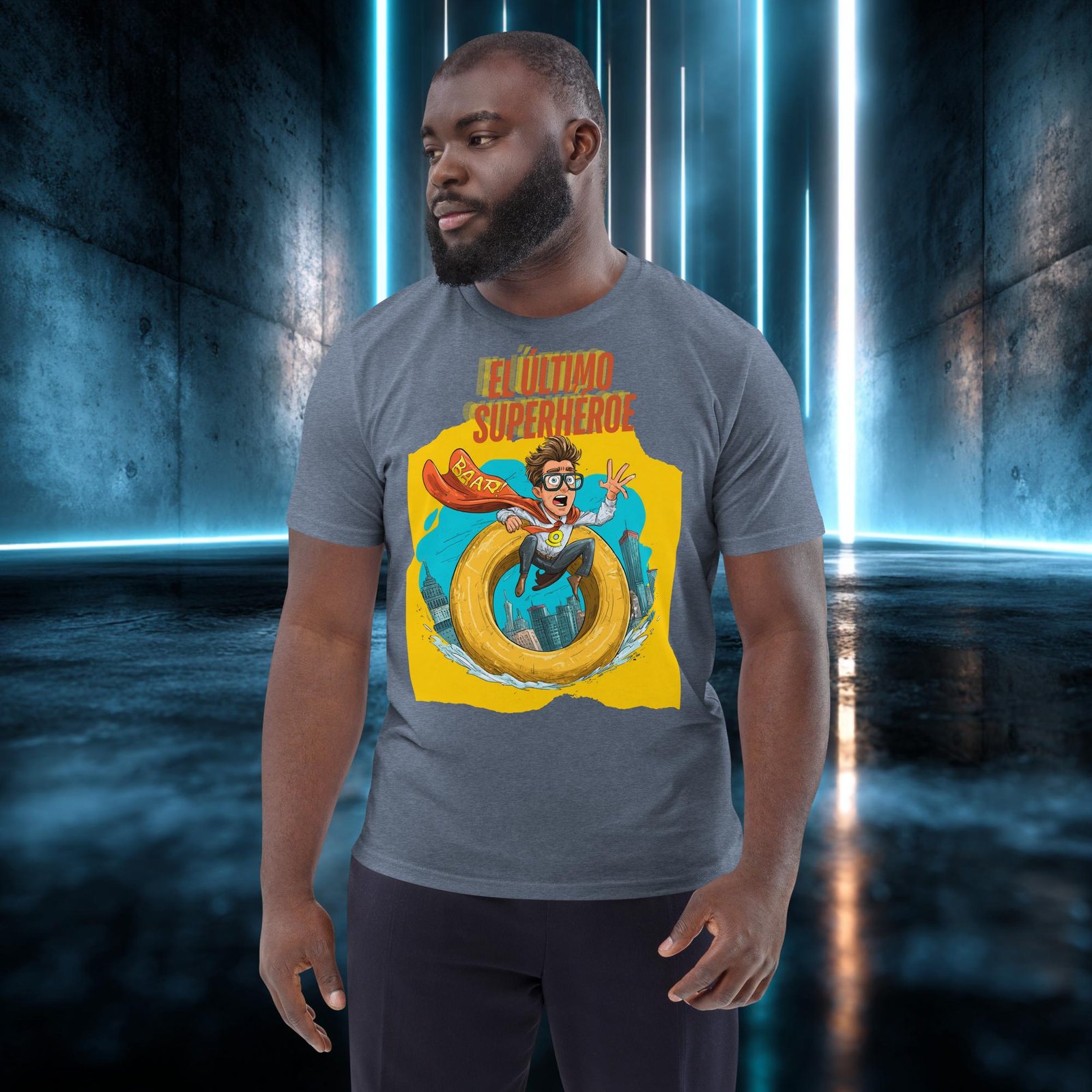 Camiseta orgánica con diseño El Último Superhéroe — color 10