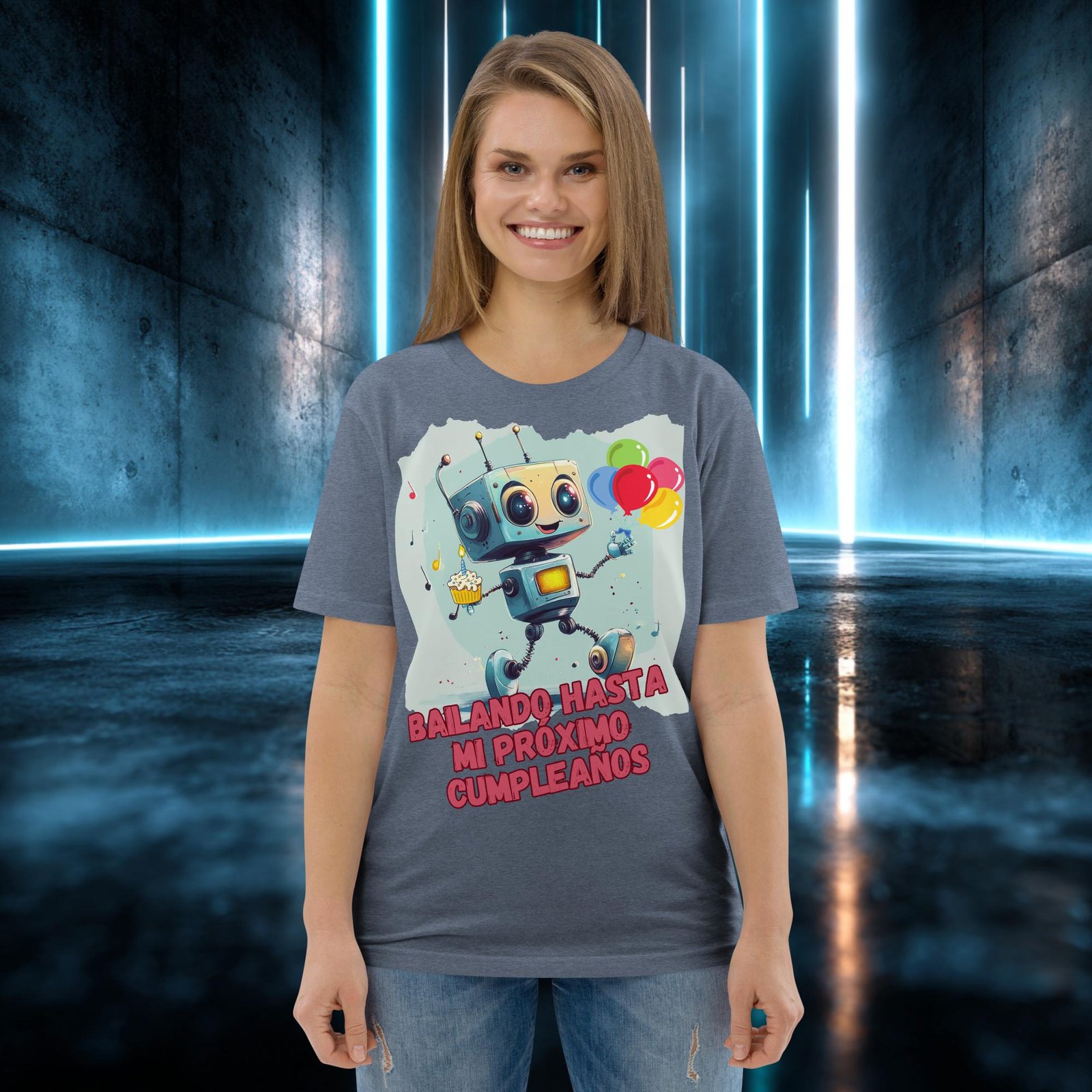 Camiseta orgánica con diseño Bailando Hasta mi Próximo Cumpleaños — color 11