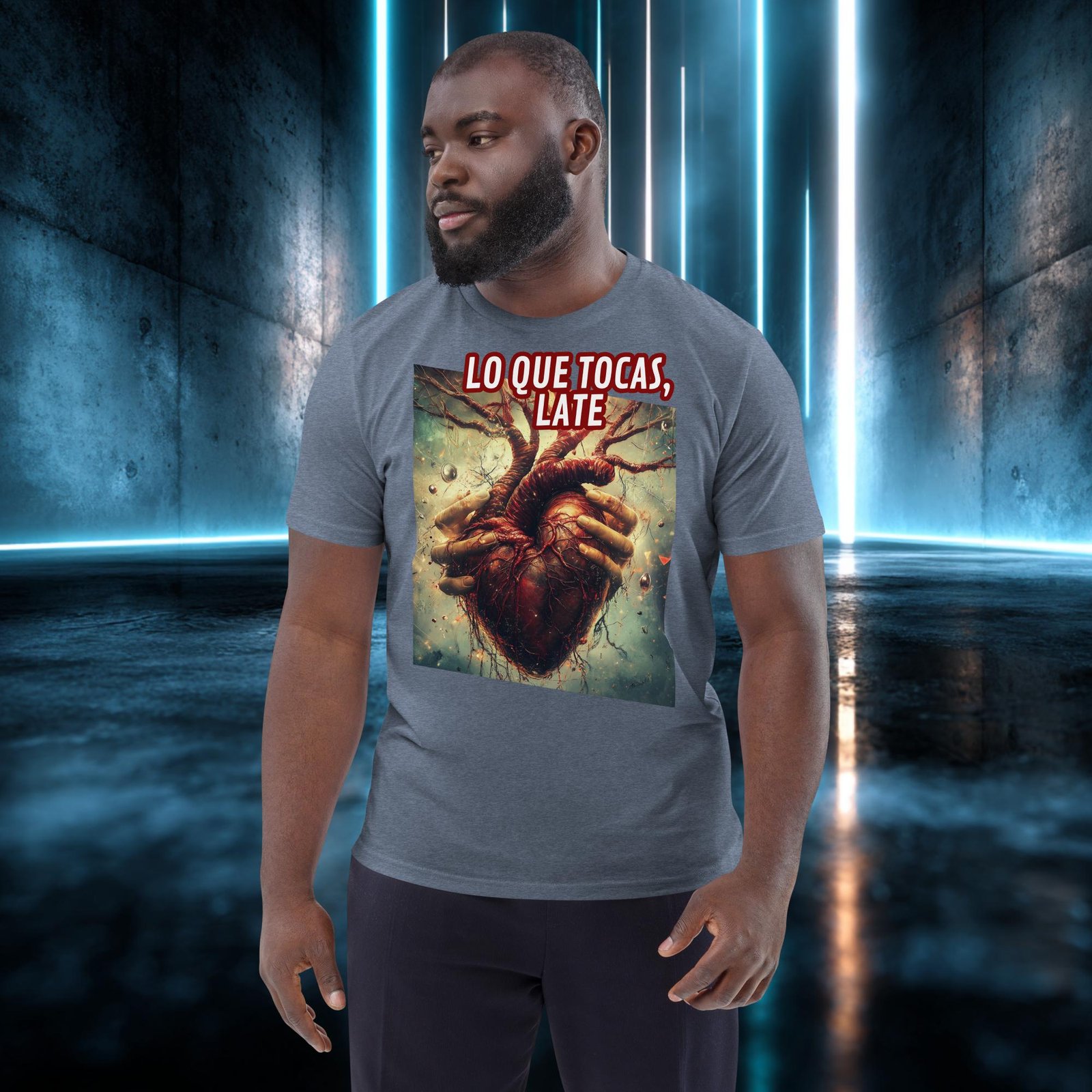 Camiseta orgánica con diseño Lo Que Tocas, Late — color 10