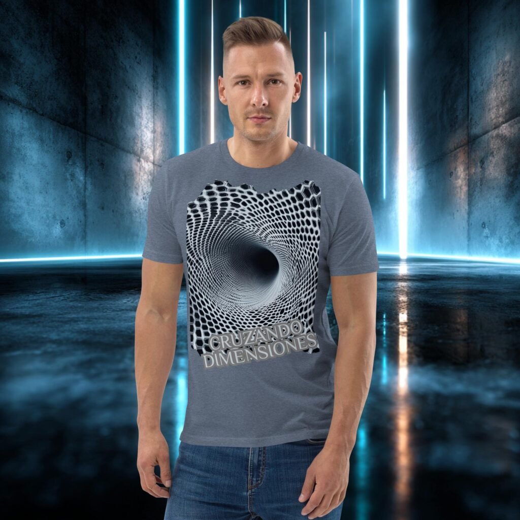 Camiseta orgánica con diseño Cruzando Dimensiones